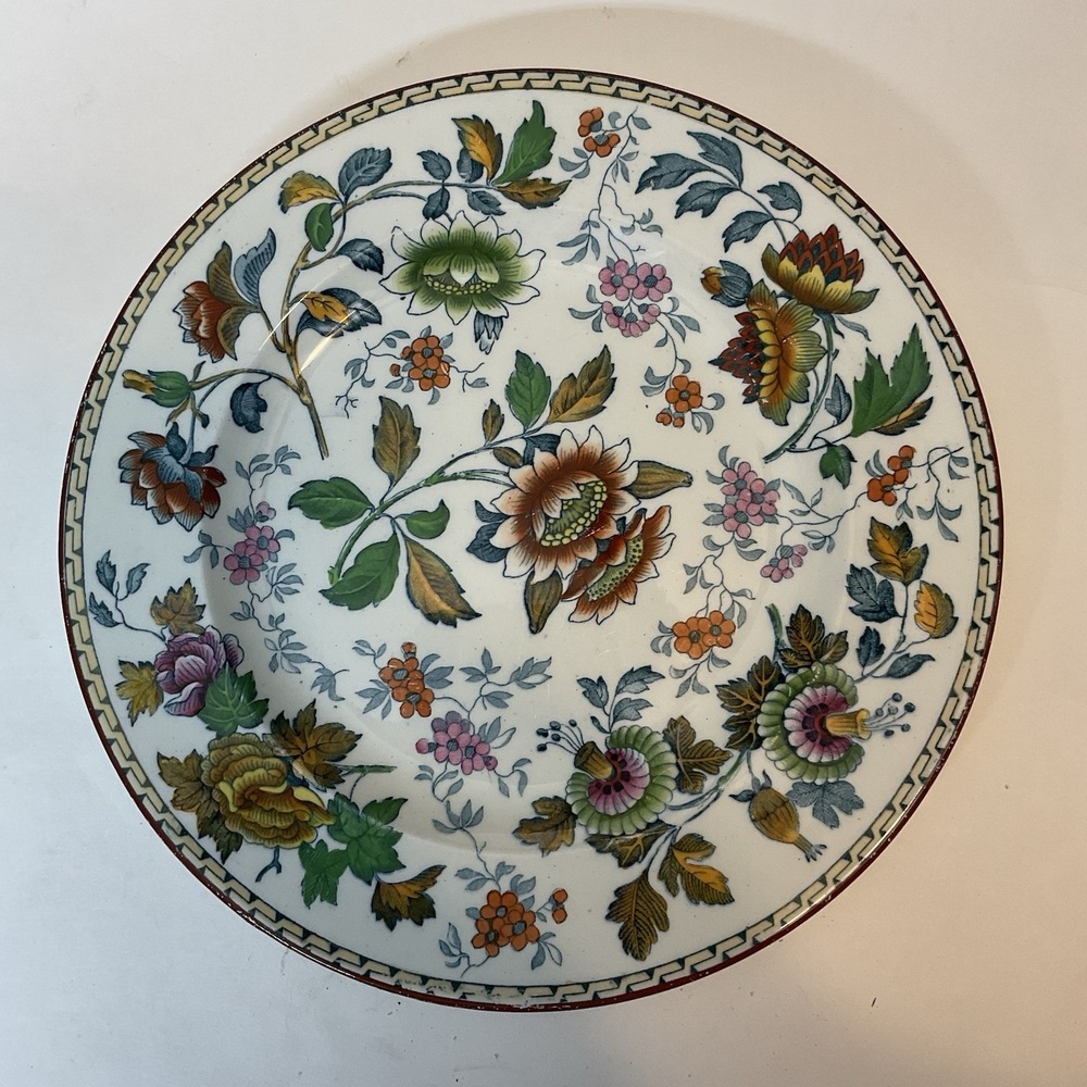 Rare Early Antique‎ Wedgwood Tonquin 10" Plate Round Polychrome Floral